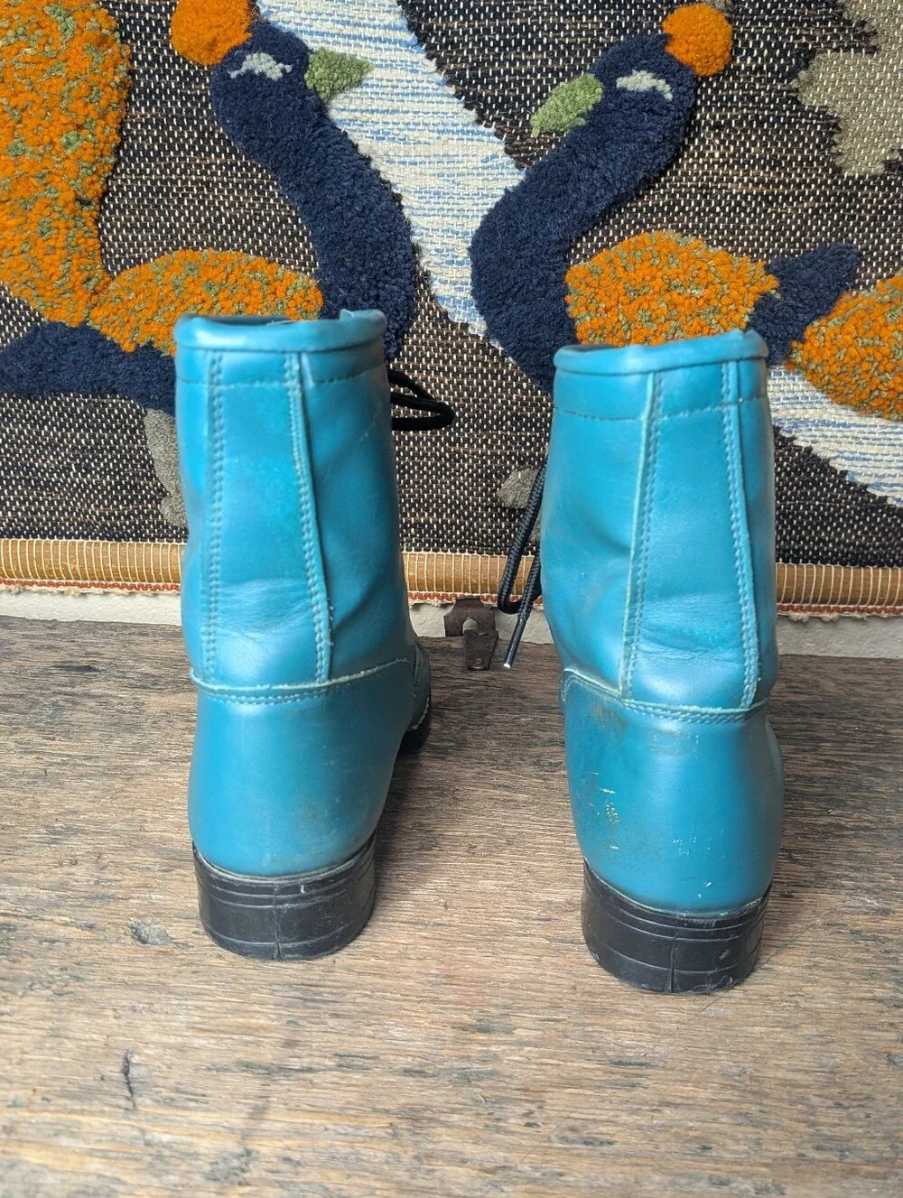 Kids Vintage Teal Roper Style Riding Boots